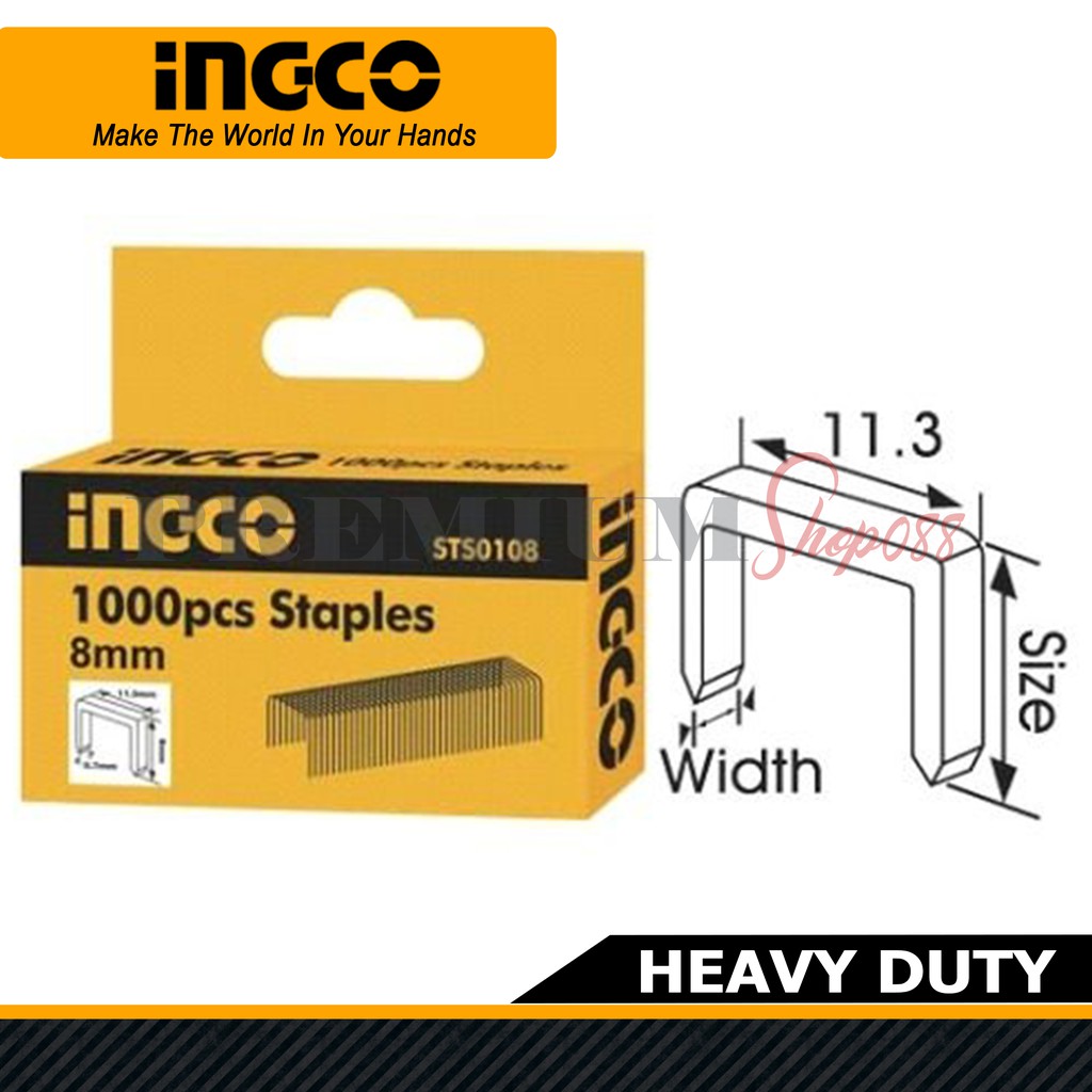 Ingco 1000pcs Gun Tacker Staple Wire 8mm STS0108 Shopee Philippines