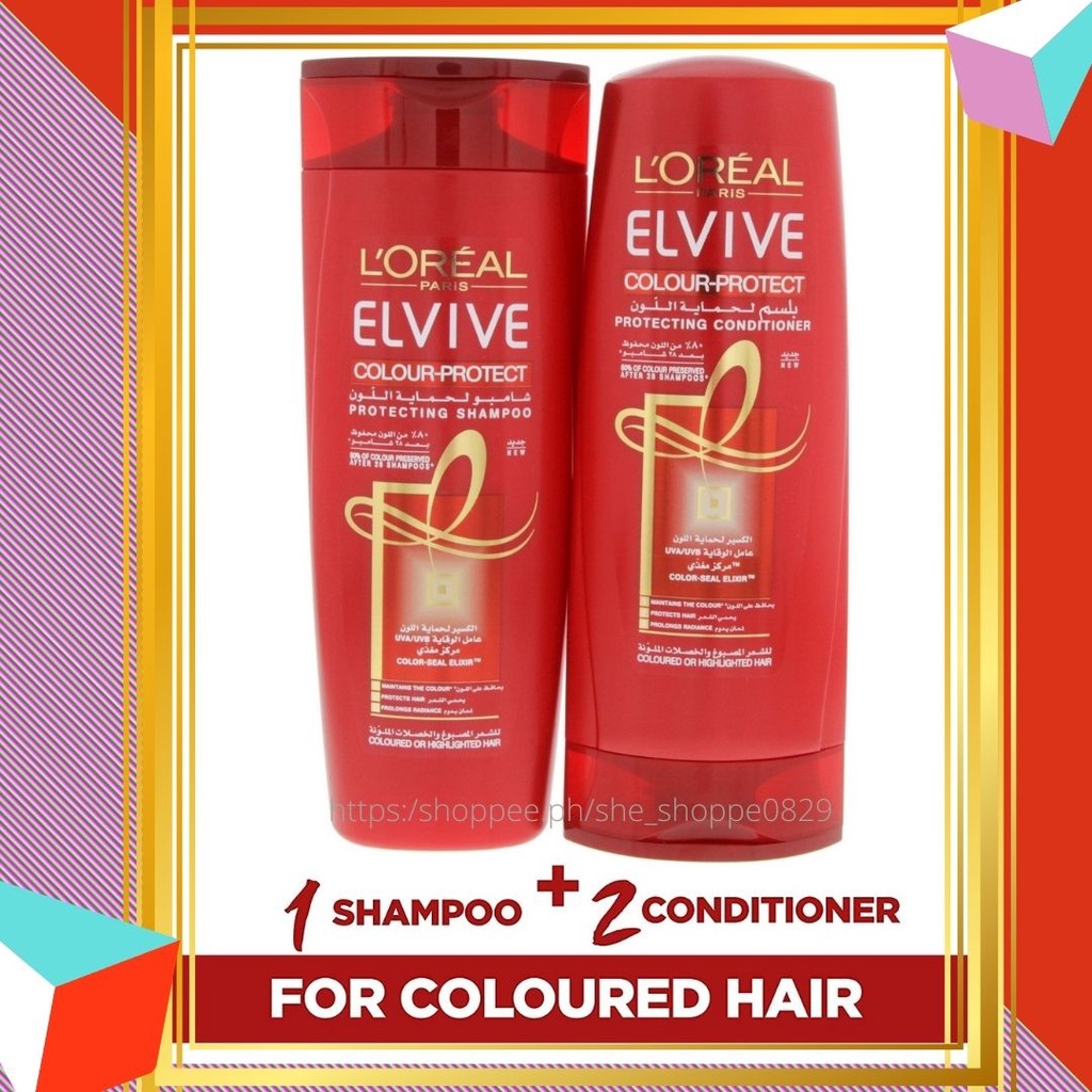 L'oreal Elvive Shampoo and Conditioner Set Colour Protect (400ml x 2