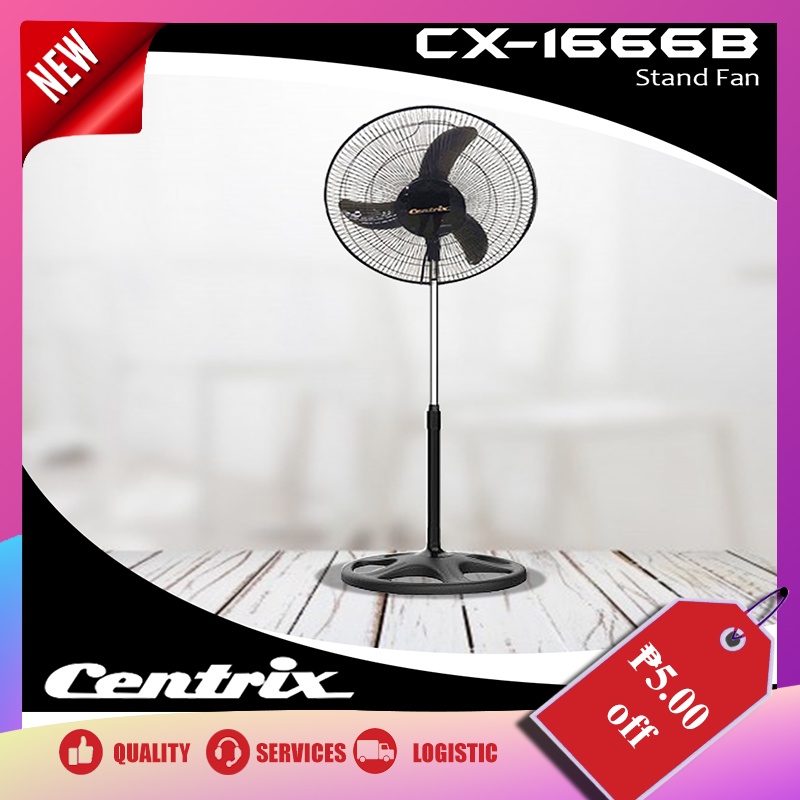 Stand Fan Electric Fan CENTRIX 45 Watts Round Stable Plastic Base CX