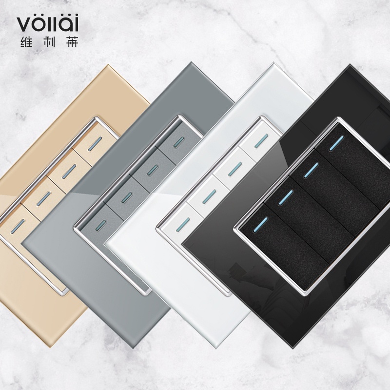 Vollai wall light switch for house 4 Gang 1/2 way electrical switch