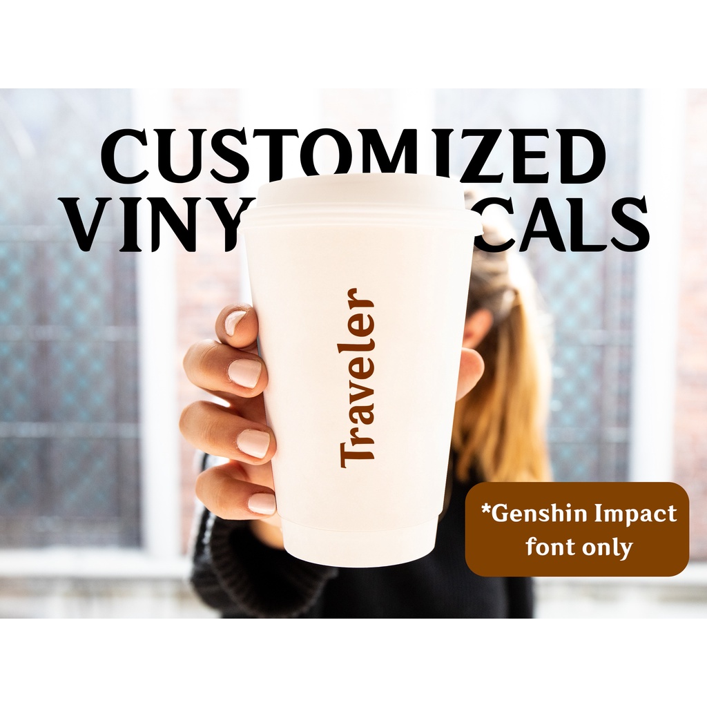 Genshin Impact Font Style Customized Name Vinyl Decal Sticker HQ