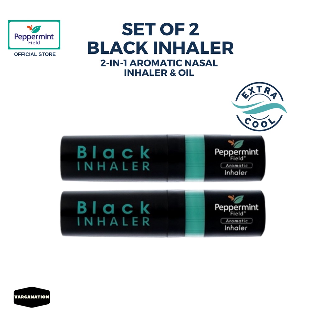 BUNDLE OF 2 PEPPERMINT FIELD BLACK INHALER, NASAL DECONGESTANT
