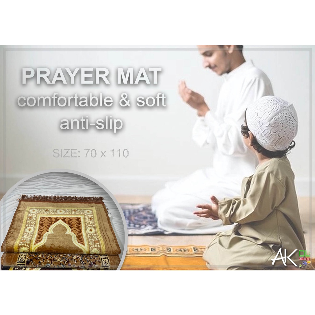 MUSLIM PRAYER MAT, SAJADA, AntiSlip/ SAJJADAH WORSHIP CARPET(from