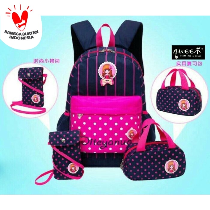 The Latest School Bag Fashion Character K4S2 Barbie Backpack 3in1 Bag