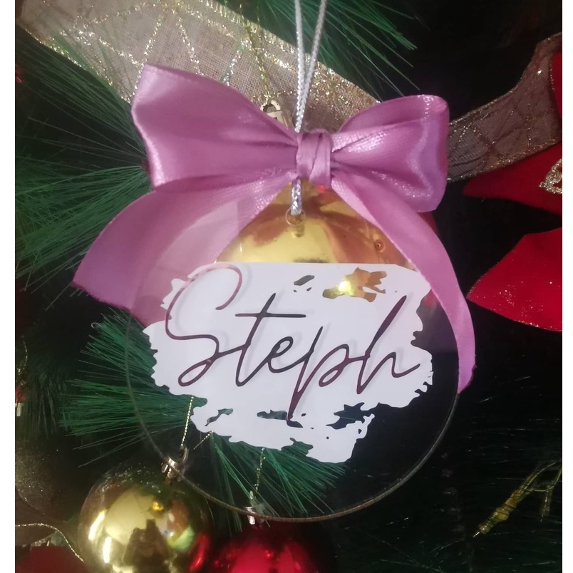 1 pc 3 inches Personalized Acrylic Christmas Decor Ornaments Shopee