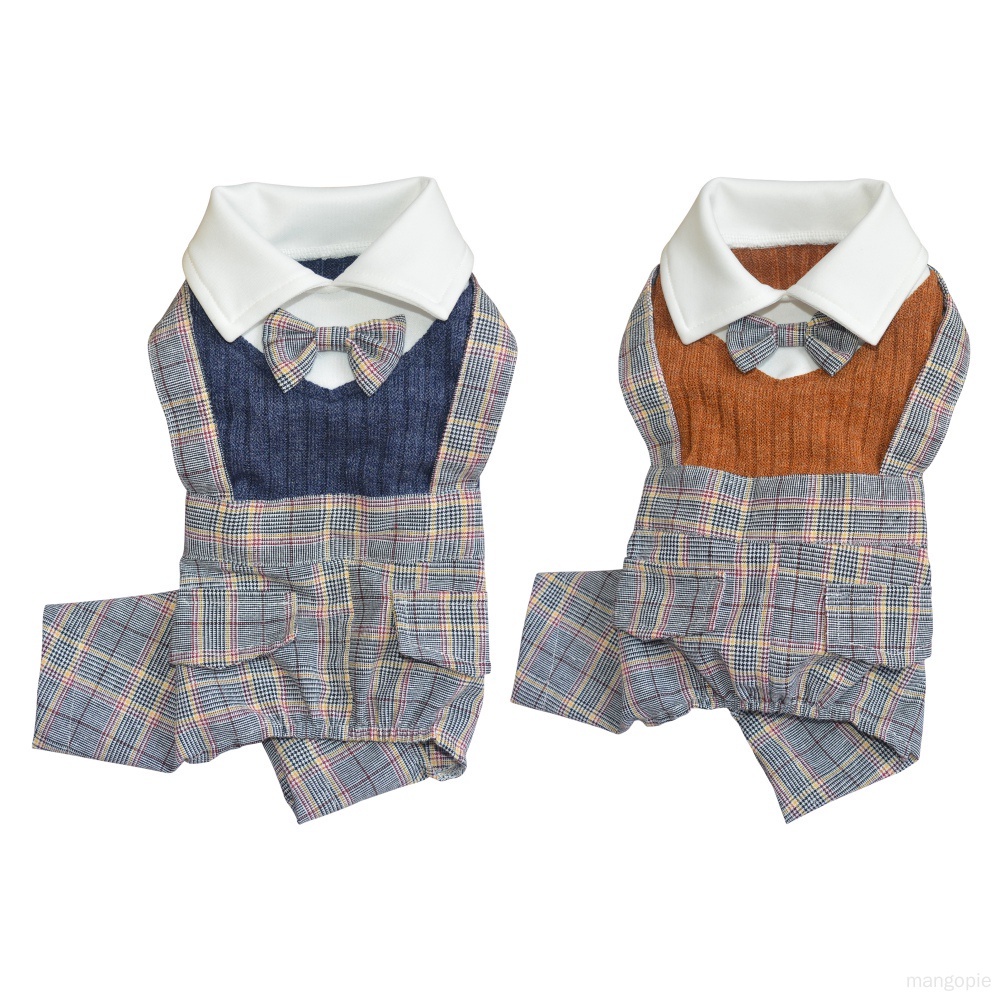 Dog Clothes Plaid Dog Shirt Dog Suit Overalls Pantyhose Thermal Sweater