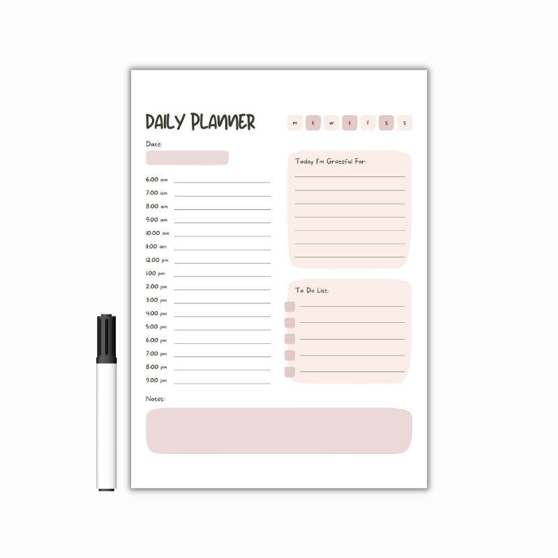 Reusable Daily Planner Board (laminated erasable) Shopee Philippines