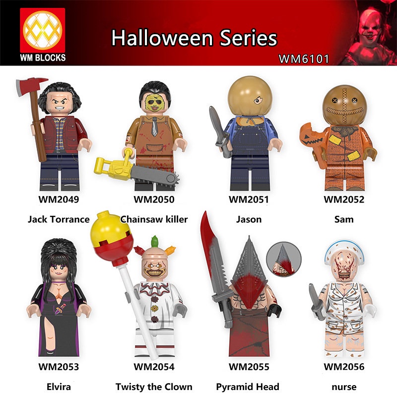 Building Blocks Minifigures Halloween Series Jason Chainsaw Silent Hill