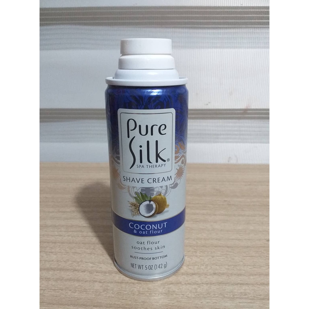 Pure Silk Shave Cream CoCOnut & oat flour soothes skin 5 oz(142g