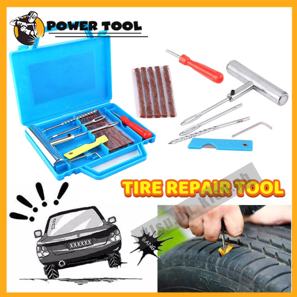 Auto Tire Puncture Repair Kit Tubeless Tire Repair Tool Heavy Duty Auto