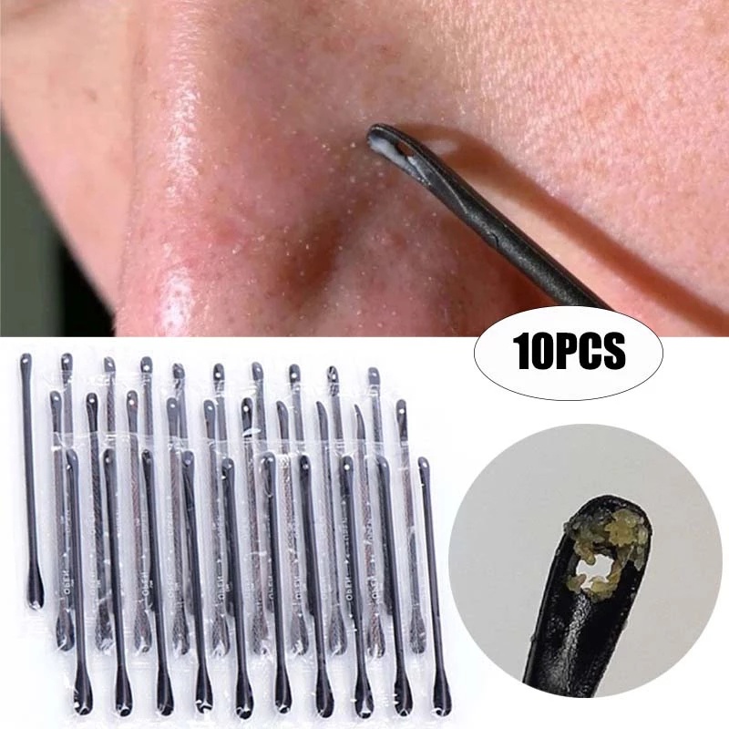 10Pcs Disposable Blackhead Remove Cotton Swab / Double Head Earwax Acne