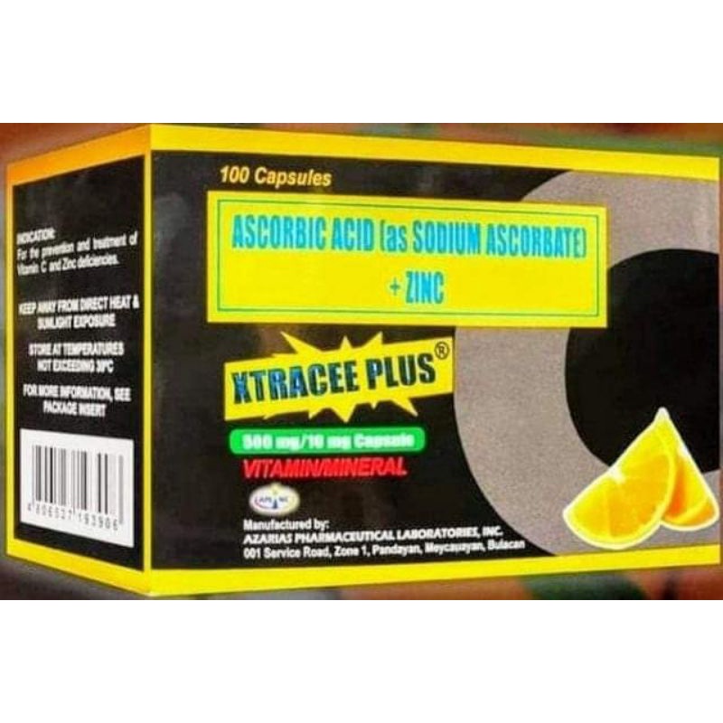﹊XTRACEE PLUS Sodium Ascorbate with Zinc Sulfate, 500mg x 100s (Vitamin