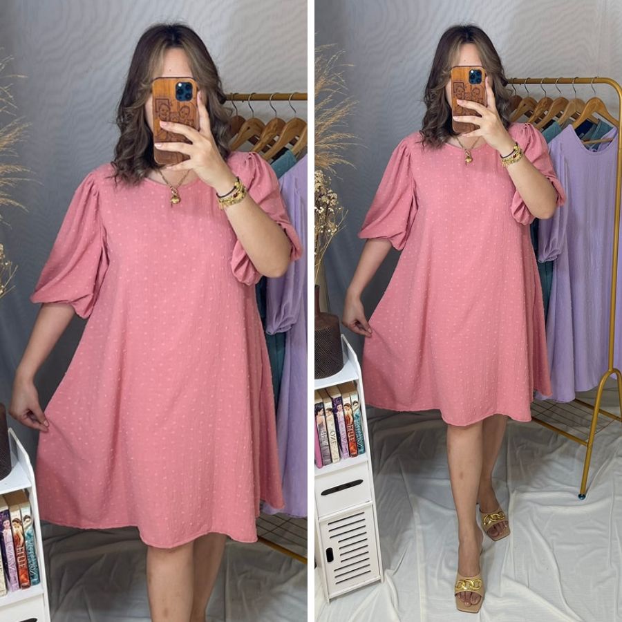 PLUS SIZE CHUBBY Women Dress Puff Sleeves Flowy Summer XL 2XL 3XL in Plain ELLA Shopee Philippines