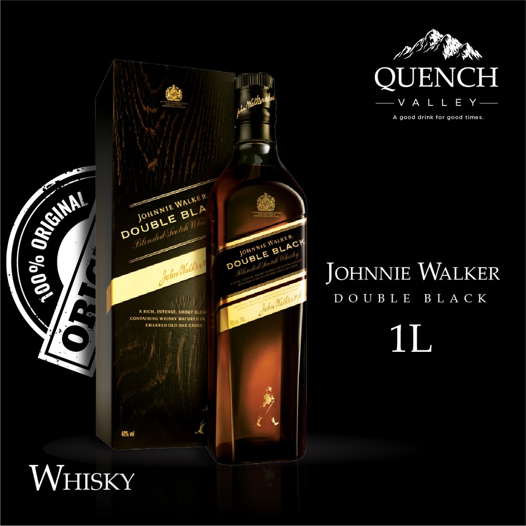 Johnnie Walker Double Black Blended Scotch Whisky 1L Shopee Philippines