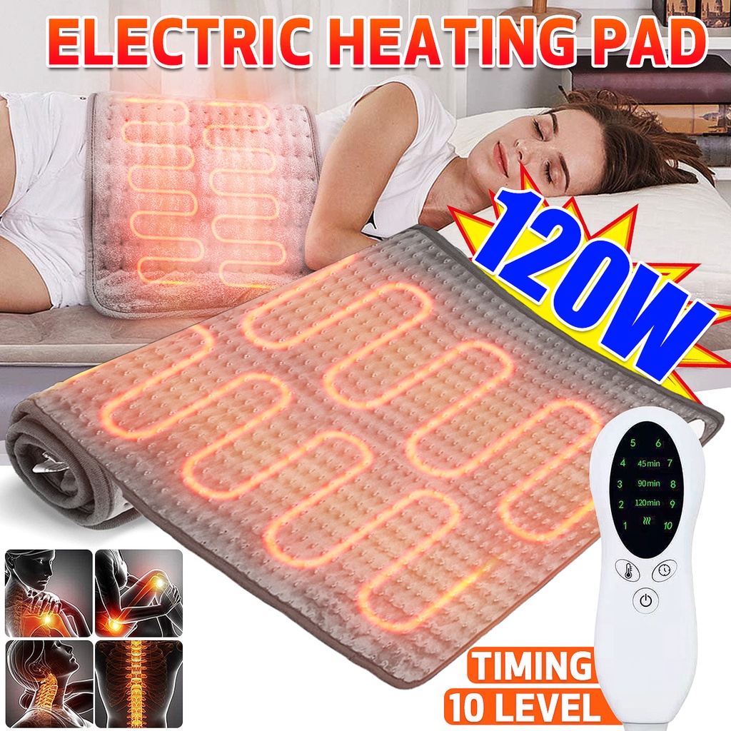 120W 10 Level Electric Heating Pad Timer for Shoulder Neck Back Spine
