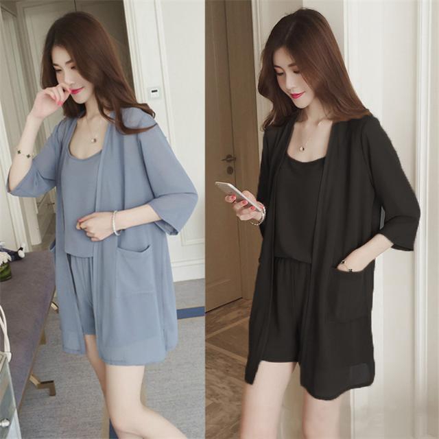 ThreePiece Suit Girls plus Suit Large Size Women's Chiffon suit