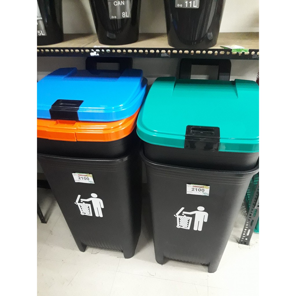 Orocan Trash Bin Trash Can with Wheels and lock (80 liters) Basurahan Garbage Bin Shopee
