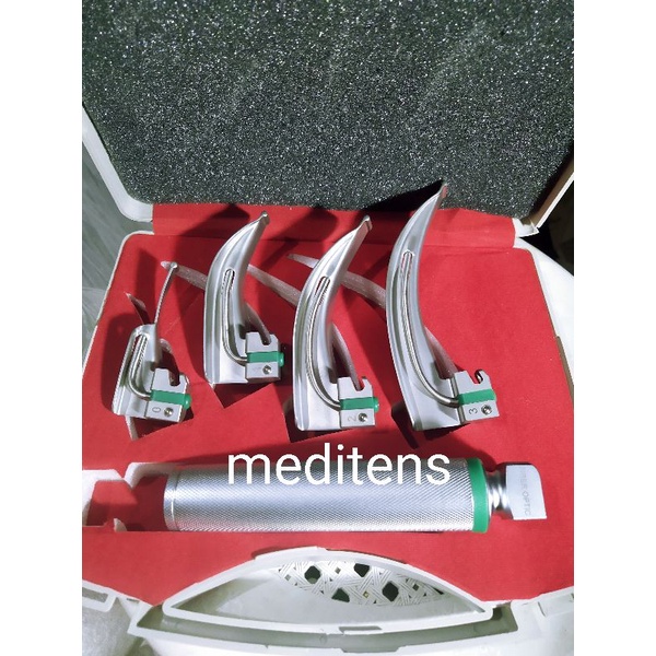 laryngoscope fiber optic 4blade PEDIA, ADULT Germany stainless Shopee