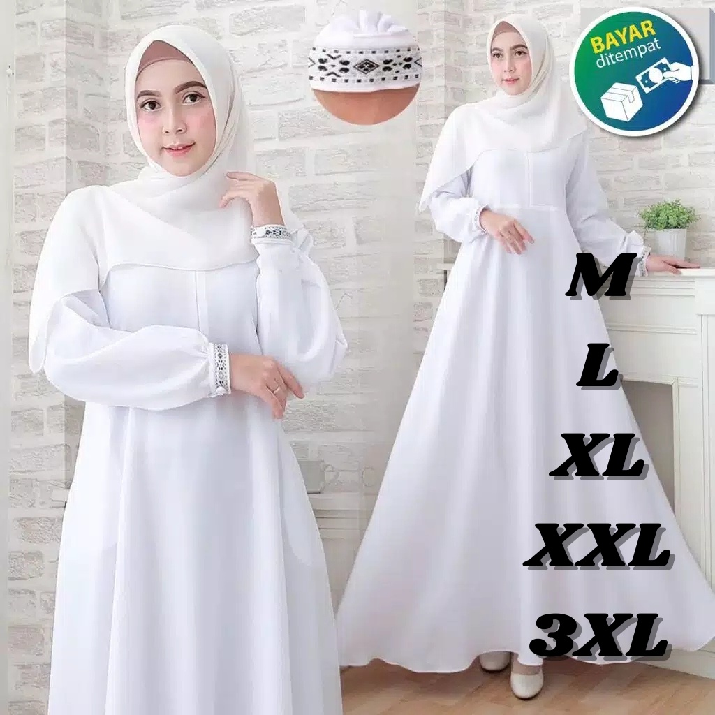 PUTIH Newest White Robe 2024 muslim Dress Robe Plain Robe For Women