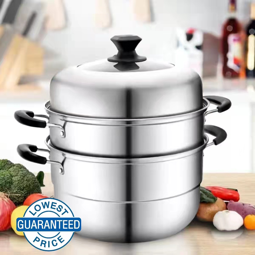 Threetier steamer Multi functional double layer soup steamer Highquality Stainless steel