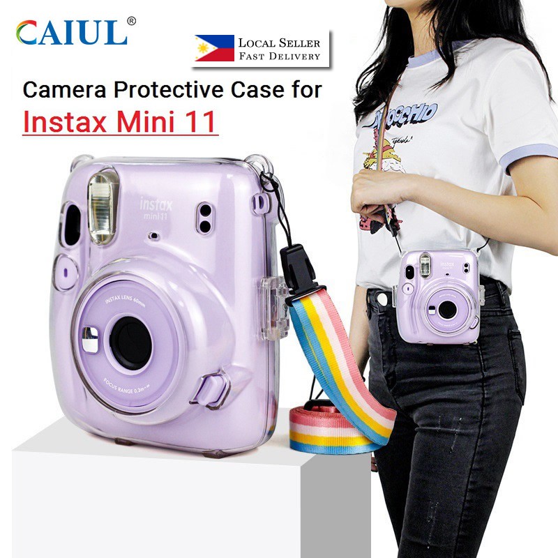 CAIUL Clear Plastic Camera Case Bag for Fujifilm Instax Mini 11 Instant Film Camera, Strap