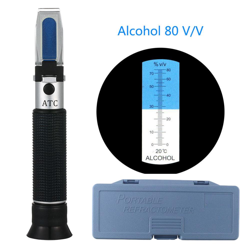 Portable Refractometer Alcohol Content Tester 080 V/V ATC