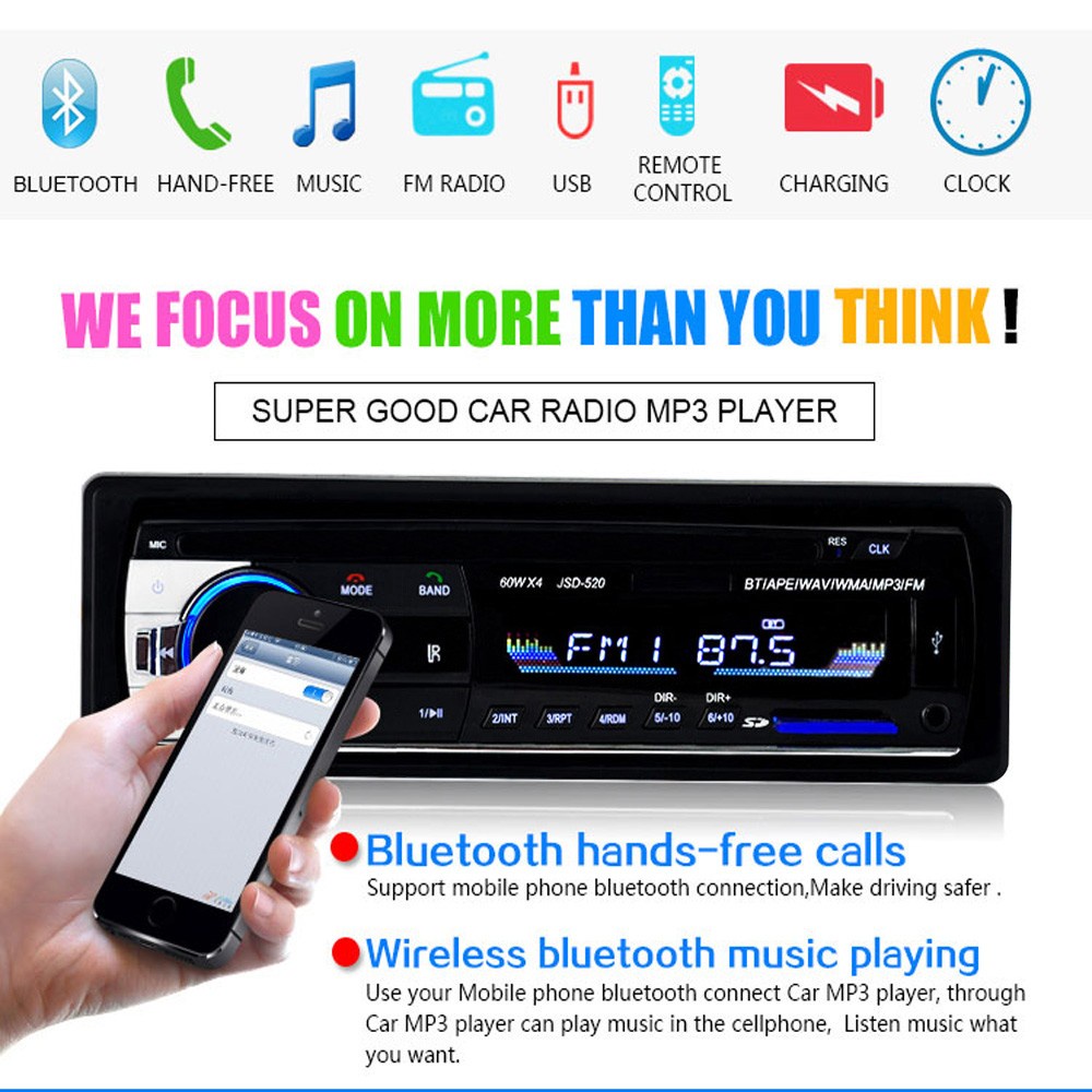 mga tool sa kotseCar Stereo MP3 Player, Can Support Bluetooth, USB