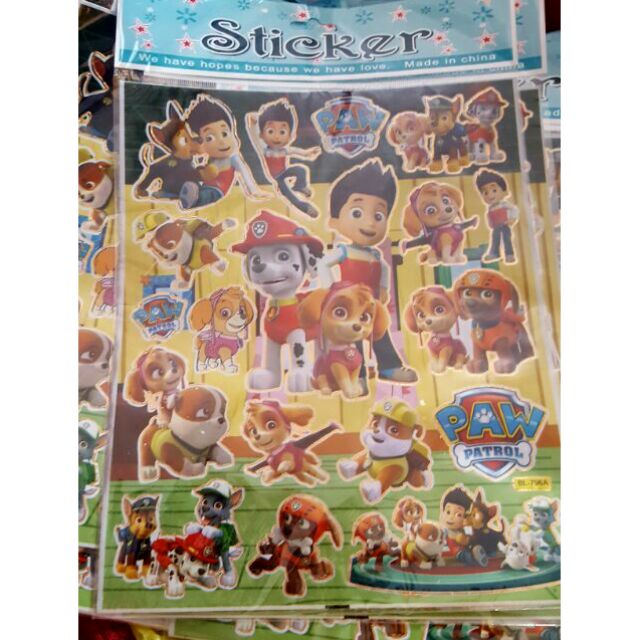 LASER STICKERS (10s) PAW PATROL Shopee Philippines
