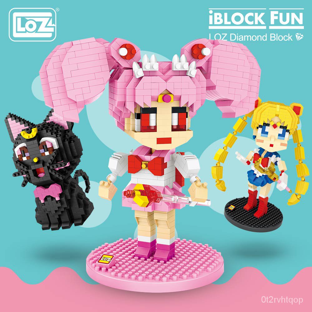 LOZ Diamond Blocks Cartoon Moon Chibi Japanese Anime Action Figures