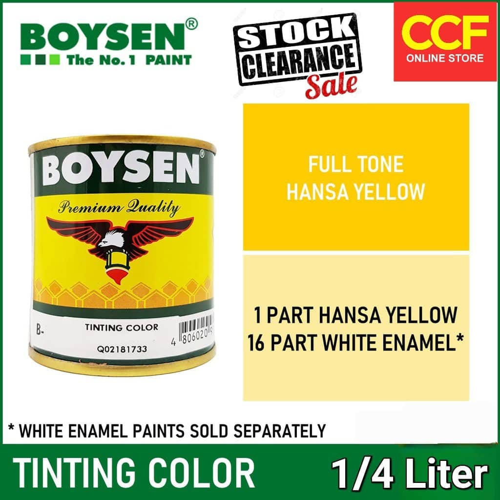 Boysen Tinting Color Hansa Yellow 1/4 Liters Shopee Philippines