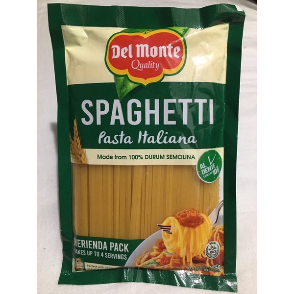 Del Monte Spaghetti pasta italiana merienda pack 175g Shopee Philippines