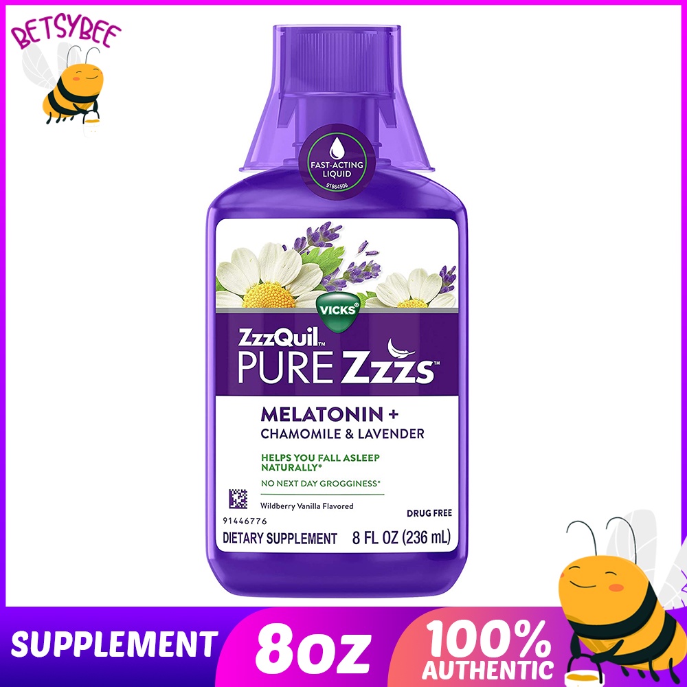 ZzzQuil Vicks Pure Zzzs 8 fl oz 236ml Melatonin + Chamomile & Lavender
