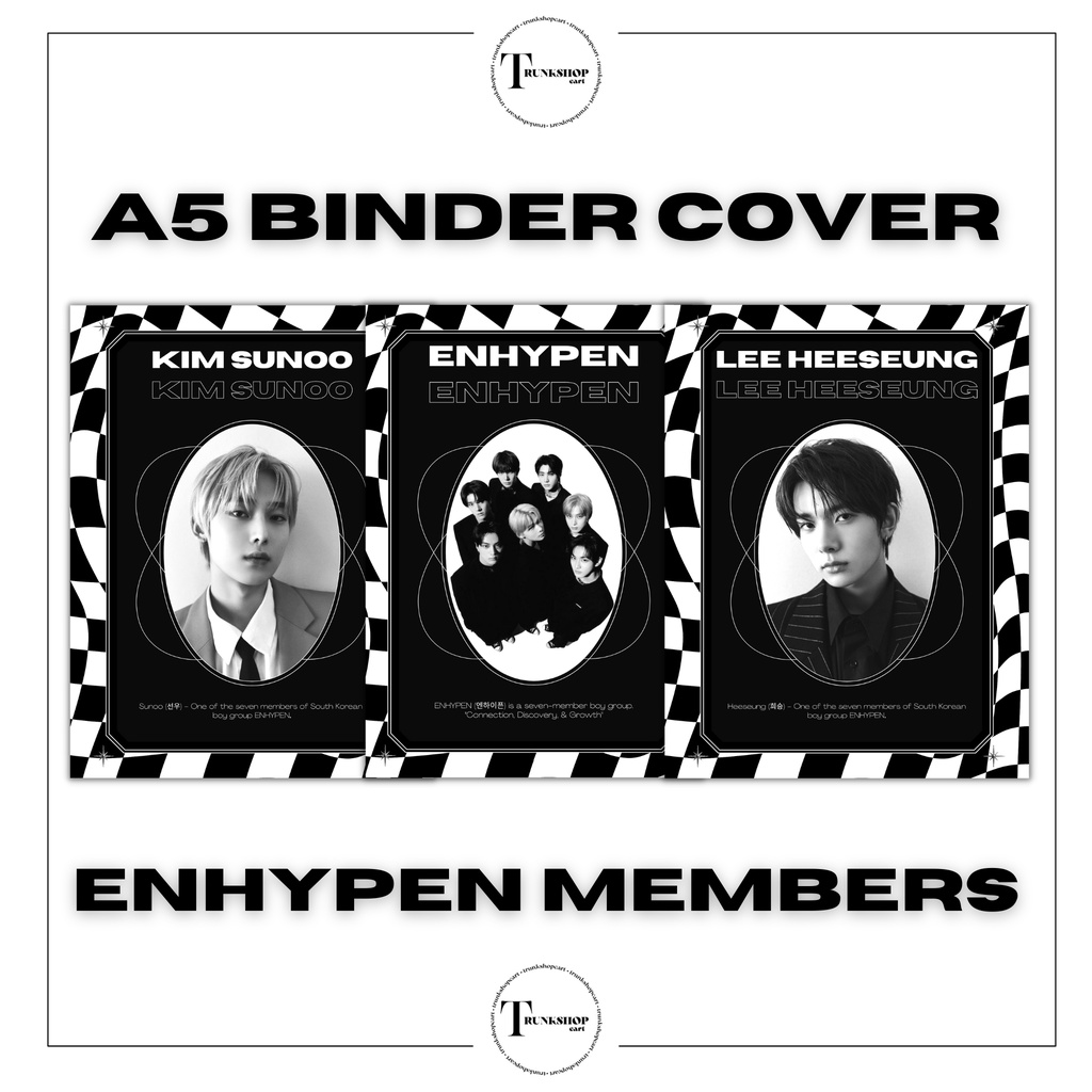 ENHYPEN MEMBERS A5 BINDER COVER / DIVIDER / INSERT KPOP BINDER COVER
