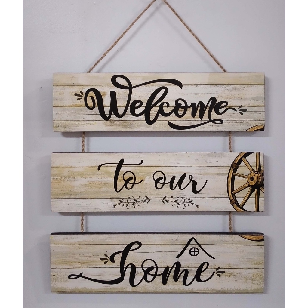 TO OUR HOME Hanging Wall Decor Home Decor Rustic Vintage Wood