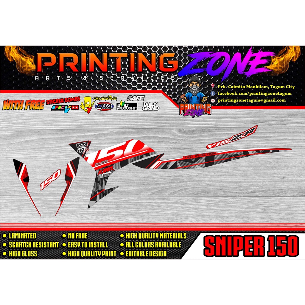 SNIPER150 MXi Malaysian Stock Decals Stickers Vinyl High Quality