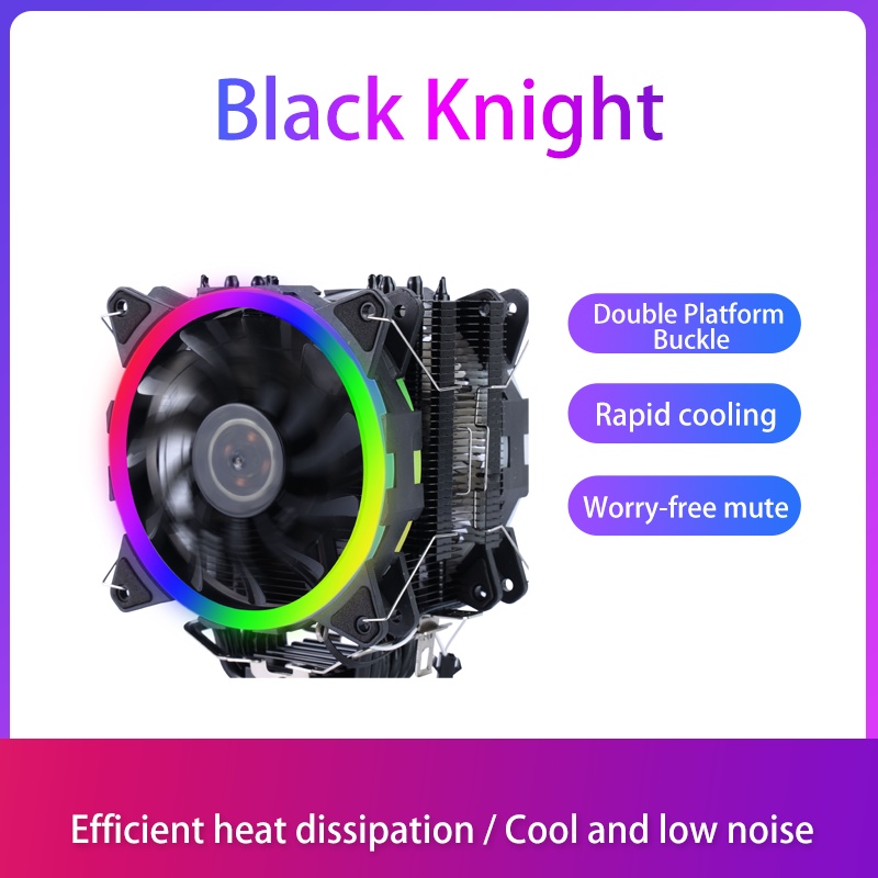 NUCORE 2022 Black Knight Cpu Cooler 4PIN PWM 6 Heat Pipes Processor