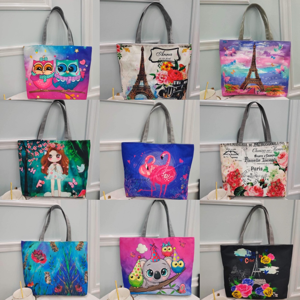 New Fashion Canvas Tote Bag Black White Canvas Shoulder Bag Simple With