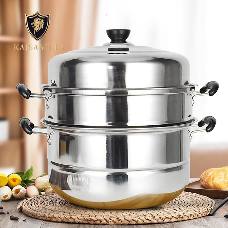 Kaisa Villa steamer 3 layer stainless food steamer stainless 26cm steamers 3 layer Steamer