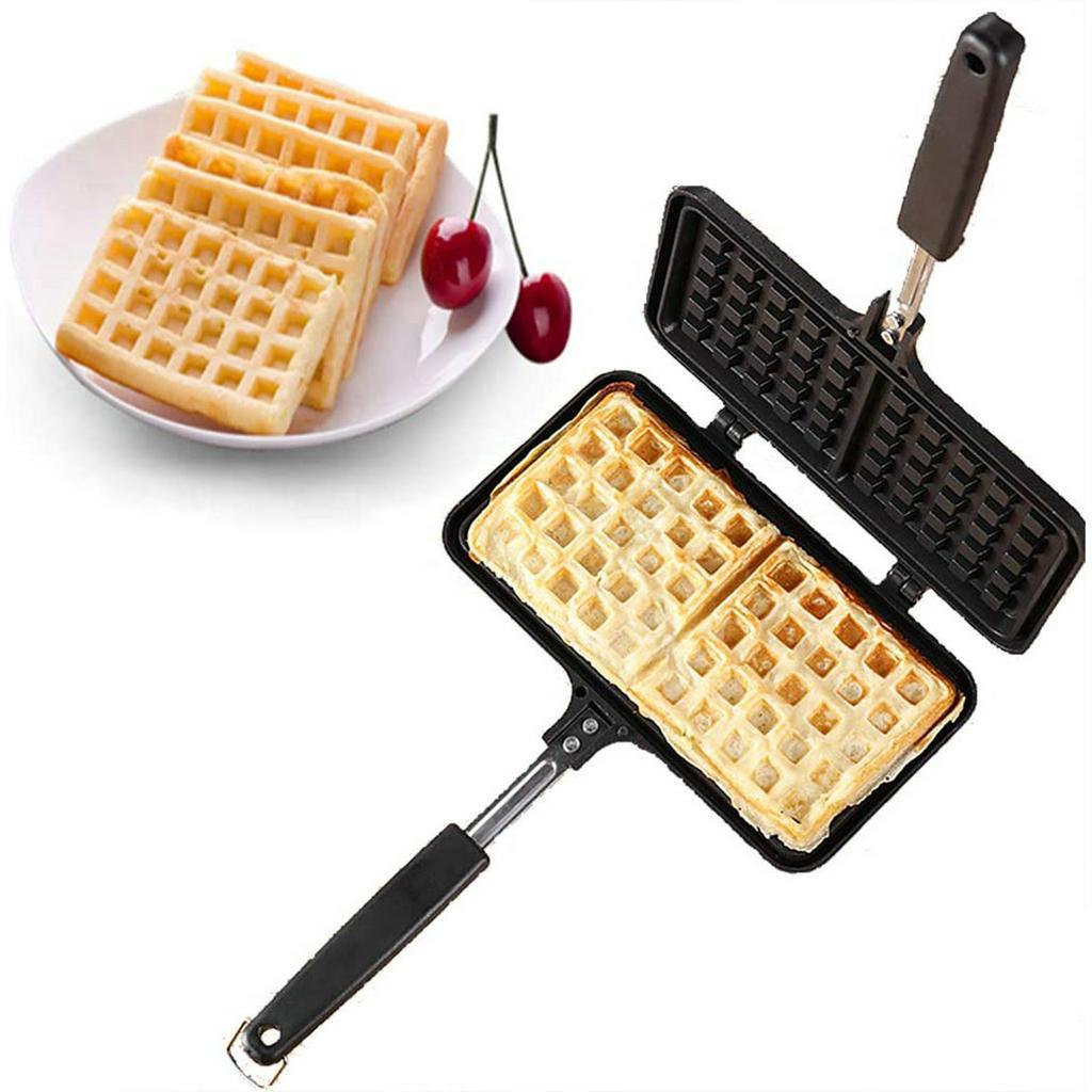 Stovetop Waffle Maker Pan NonStick Waffle Iron Maker Breakfast Baking