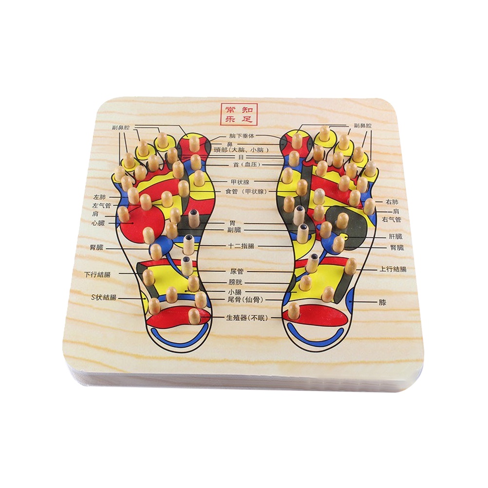 Wooden Foot Massage Board Acupoint Foot Massager Reflexology Chart
