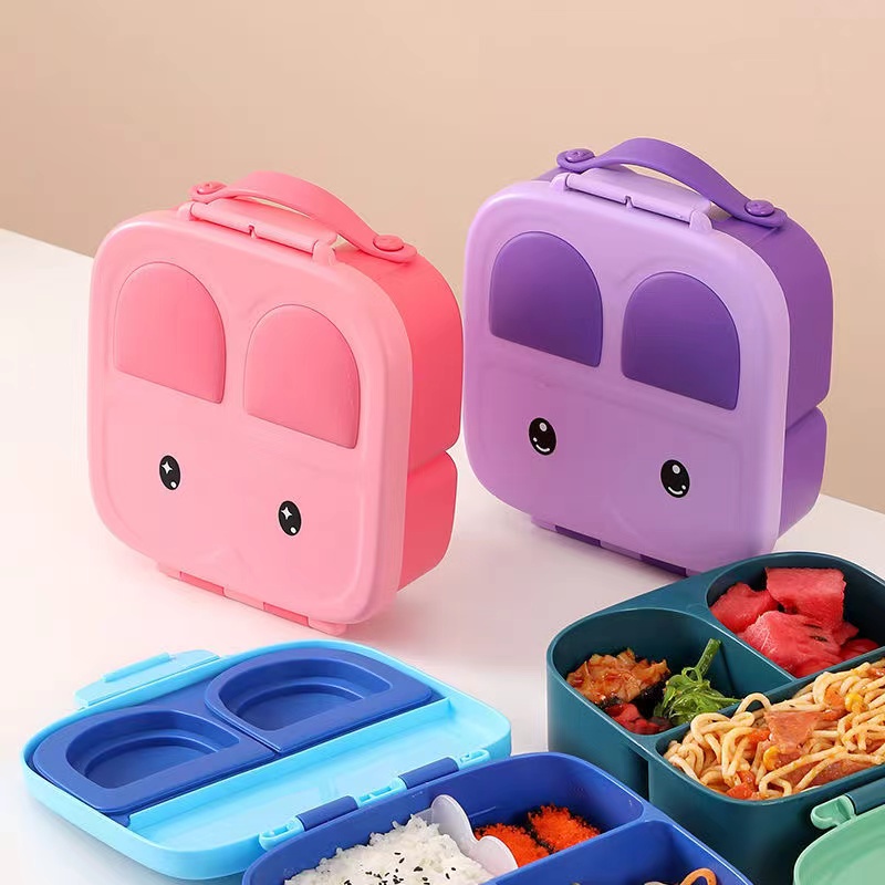 Bunny Bento Box for Kids Kids Student School with 4 Compartments and