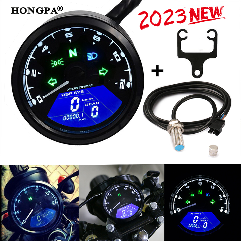 Motorcycle Speedometer Odometer Digital LCD Multifunction Digital