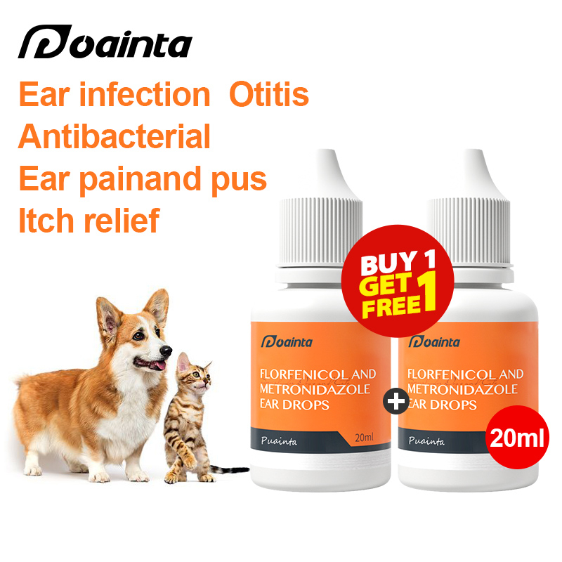 [BUY 1 TAKE 1]PUAINTA Pets Ear Drops for Dogs and Cats Ear Infection Otitis Earmites Remover Ear