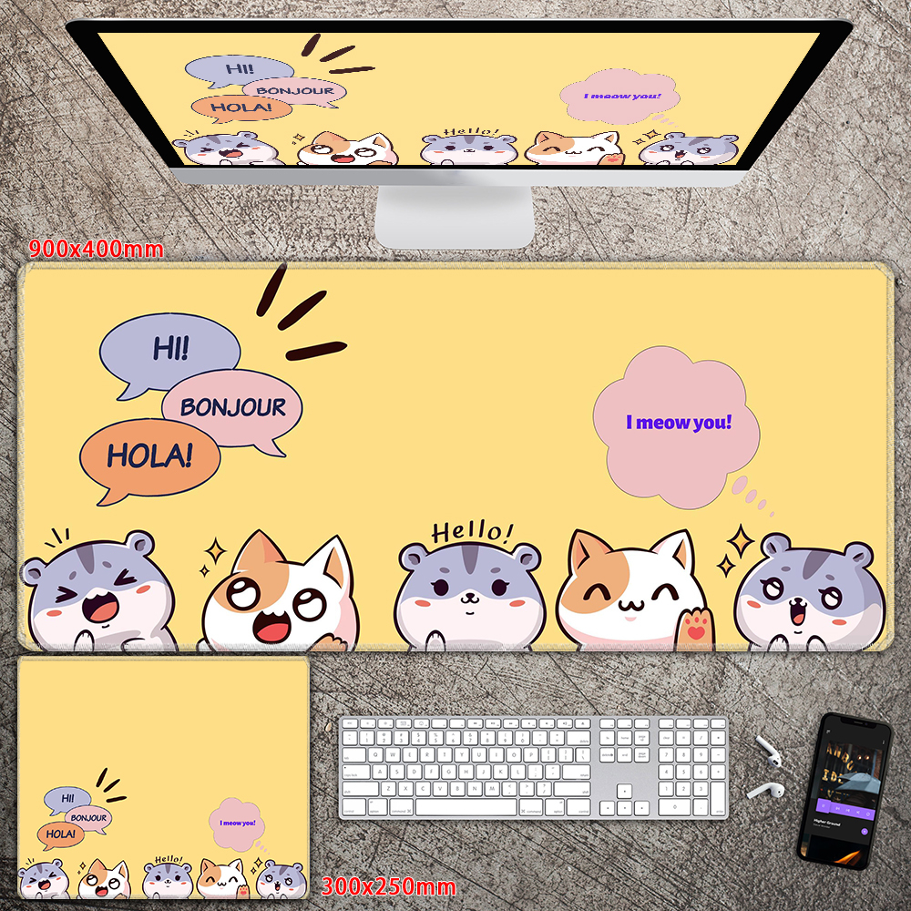 Lovely Cat Mouse pad Extended Mousepad Large Gaming Mouse pad Stitched