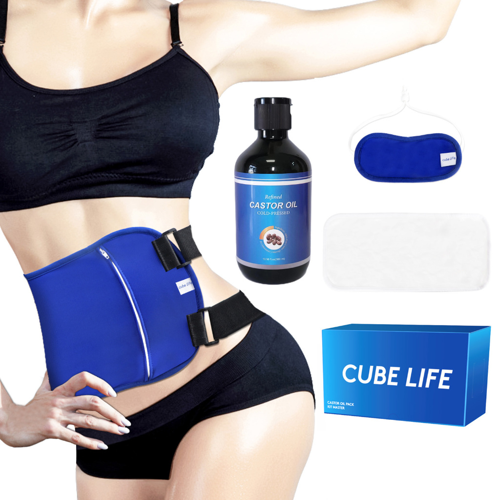 Castor Oil Pack Wrap 2 Pack Organic Cotton Flannel Castor Oil Packs,Reusable Castor Oil Pads