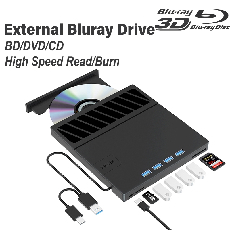 7 in 1 External Bluray Drive usb3.0 blue ray dvd player cd rom external