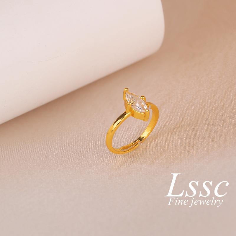 LSSC Lucky Rings for Women Titanium Steel Jewelry Non Tarnish Fashion