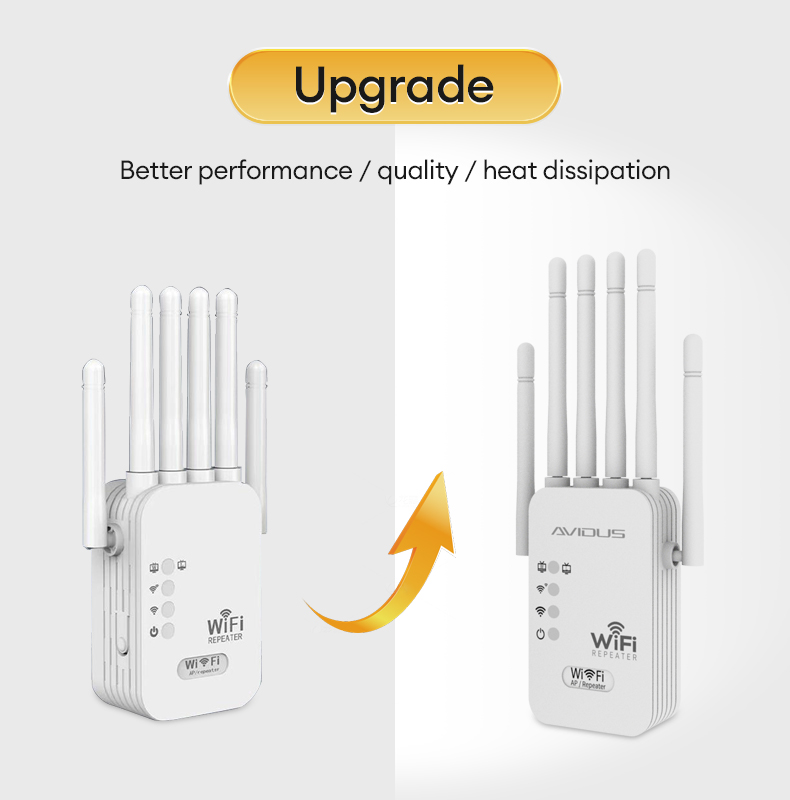 Dual Band 2.4G/5G UltraFast WiFi Signal Booster 1200Mbps 6Antenna