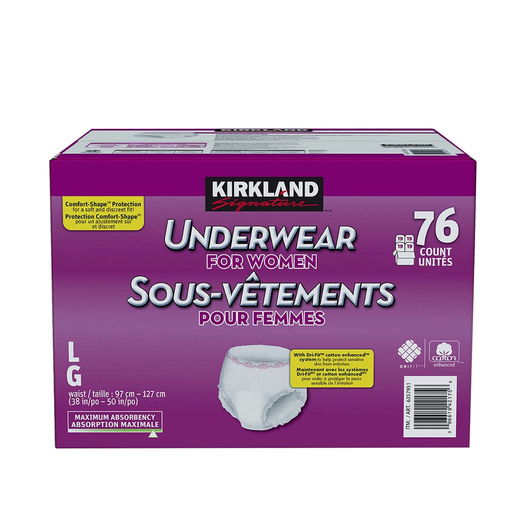 KIRKLAND Signature 100 Authentic Underwear Adult Diaper for Women