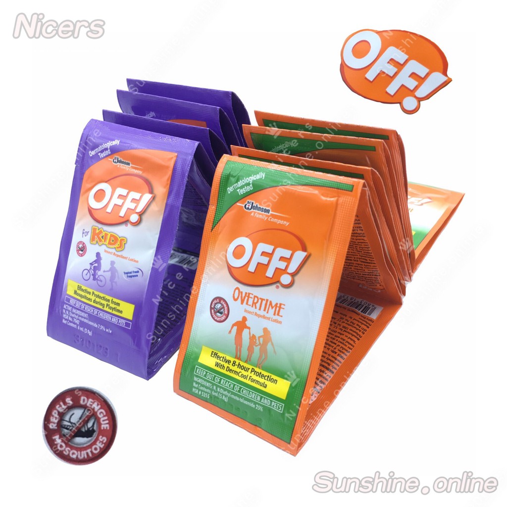 12 sachets Original OFF LOTION Insect Repellent Lotion 5.8g per sachet